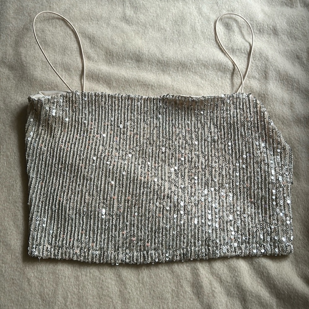 Windsor Sequin Tank Crop Top